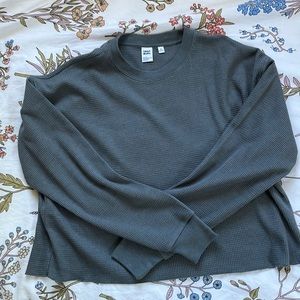 Aritzia TNA Waffle Crew Boxy Longsleeve